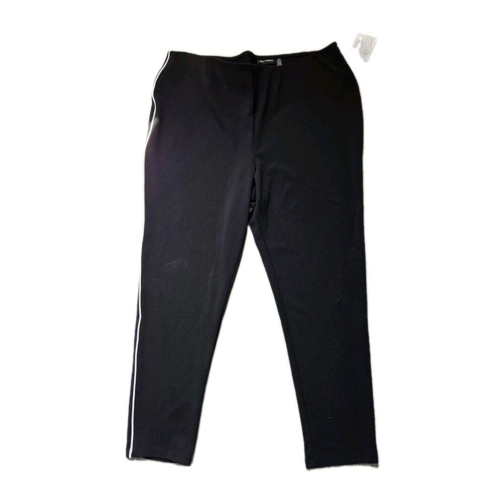 NWT Nina Leonard Tummy Smoothing Waist Pants Womens 2X Black Pull On Slim Ankle